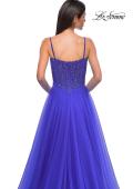 Picture of: Beautiful A-line Prom Dress with Rhinestone Encrusted Corset Top in Royal Blue, Style 32754, Detail Picture 17