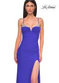 Picture of: Open Back Prom Dress with Rhinestone Detail Neckline in Royal Blue, Style 32851, Detail Picture 17
