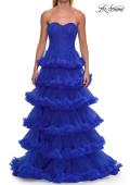 Picture of: Fabulous Tiered Ruffle Skirt Prom Dress with Strapless Top in Royal Blue, Style: 33717, Detail Picture 17