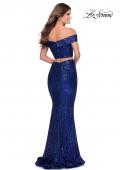 Picture of: Jewel Tone Off the Shoulder Two Piece Prom Dress in Royal Blue, Style: 28425, Back Picture