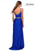 Picture of: Two Piece Long Prom Dress with Ruched Detailing in Royal Blue, Style: 28472, Back Picture