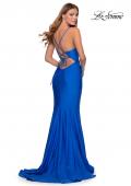 Picture of: Long Jersey Dress with Center Knot Detail in Royal Blue, Style: 28581, Back Picture