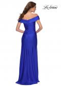 Picture of: Off the Shoulder Chic Jersey Gown with Ruching in Royal Blue, Style 29781, Back Picture