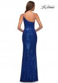 Picture of: Simple One Shoulder Long Sequin Evening Gown in Royal Blue, Back Picture