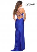 Picture of: Sparkle Rhinestone Long Jersey Prom Dress in Royal Blue, Back Picture