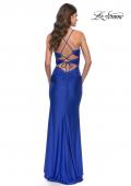 Picture of: Jersey Long Prom Dress with Trendy Waist Cut Outs in Royal Blue, Style: 31174, Back Picture