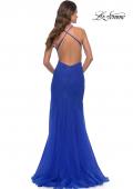 Picture of: Rhinestone Fully Embellished Prom Dress with Sheer Bodice in Royal Blue, Style: 31256, Back Picture