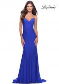 Picture of: Dramatic Rhinestone Dress with Sheer Details and Train in Royal Blue, Style: 31279, Back Picture