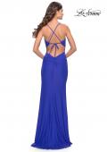 Picture of: Soft Jersey Dress with Knot Detail on Bust and Hip in Royal Blue, Style: 31516, Back Picture
