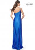 Picture of: Rhinestone One Shoulder Prom Dress with High Slit in Royal Blue, Style: 31699, Back Picture