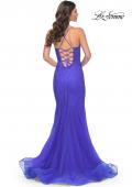 Picture of: Mermaid Prom Dress with Rhinestones and Lace Up Back in Blue, Style: 32273, Back Picture
