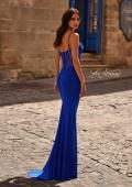 Picture of: Ruched Corset Top Prom Dress with Deep V in Royal Blue, Style 32642, Back Picture