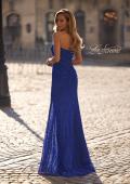Picture of: Simple Long Stretch Lace Prom Dress with Ruching in Royal Blue, Style 32773, Back Picture