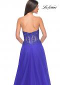 Picture of: A-Line Tulle Ballgown with Lace Illusion Bodice in Royal Blue, Style: 32313, Detail Picture 18