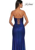Picture of: Net Jersey Prom Dress with Strapless Top and Flattering Ruching in Royal Blue, Style: 32946, Detail Picture 18