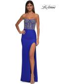 Picture of: Fabulous Prom Dress with Rhinestone Corset Bodice and Simple Skirt in Royal Blue, Style: 32669, Detail Picture 19
