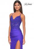 Picture of: Jersey Prom Dress with Illusion Sides and V Neckline in Royal Blue, Style: 32139, Detail Picture 20