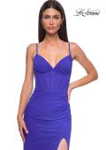 Picture of: Rhinestone Net Jersey Ruched Dress with Corset Top in Royal Blue, Style 32753, Detail Picture 21