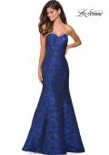 Picture of: Long Floral Jacquard Strapless Prom Dress in Royal Blue, Style: 27149, Detail Picture 1