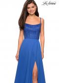 Picture of: Floor Length Prom Dress with Beaded Bust Detail in Royal Blue, Style: 27293, Detail Picture 1