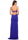 Picture of: Form Fitting Long Dress with Cut Outs and Strappy Back in Royal Blue, Style: 27516, Detail Picture 1