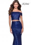 Picture of: Jewel Tone Off the Shoulder Two Piece Prom Dress in Royal Blue, Style: 28425, Detail Picture 1