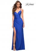 Picture of: Jersey Gown with Wrap Style Front and Rhinestones in Blue, Style: 30465, Detail Picture 1