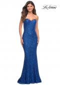 Picture of: Strapless Sweetheart Luxe Sequin Gown in Royal Blue, Detail Picture 1