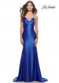 Picture of: Liquid Jersey Trumpet Gown with Draped Neckline in Royal Blue, Style: 31397, Detail Picture 1