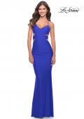Picture of: Side Cut Out Jersey Dress with Strappy Back in Royal Blue, Style: 31523, Style: 31523