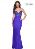 Picture of: Prom Dress with Fitted Bustier Rhinestone Top in Blue, Style: 32260, Detail Picture 1