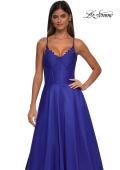 Picture of: Mikado A-line Gown with Lace Detail Neckline in Royal Blue, Style: 32878, Detail Picture 35