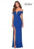 Picture of: Long Off The Shoulder Prom Dress with Deep V-Neck in Royal Blue, Style: 28132, Detail Picture 2