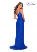 Picture of: Stretch Lace Dress with Sheer Bodice and Rhinestones in Royal Blue, Style: 28576, Detail Picture 2