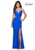 Picture of: Long Jersey Prom Dress with Cut Outs Sides in Royal Blue, Style: 28930, Detail Picture 2
