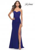 Picture of: Stunning Long Gown with Sheer Waist and High Slit in Royal Blue, Style: 31058, Detail Picture 2