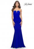 Picture of: Elegant Ruched Strapless Gown with Deep V in Royal Blue, Style: 31226, Detail Picture 2