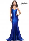 Picture of: Liquid Jersey Mermaid Gown with Lace Up Back in Royal Blue, Style: 31295, Detail Picture 2
