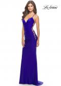 Picture of: Unique Jersey Dress with Open Criss Cross Sides in Royal Blue, Style: 31315, Detail Picture 2
