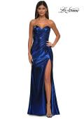 Picture of: Metallic Jersey Dress with Ruching and Sweetheart Top in Royal Blue, Style: 32375, Detail Picture 2