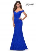Picture of: Long Off the Shoulder Prom Dress with Lace Up Back in Royal Blue, Style: 28545, Detail Picture 3