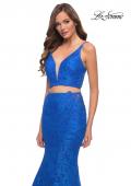 Picture of: Mermaid Two Piece Gown with Deep V and Rhinestones in Royal Blue, Style 29970, Detail Picture 3