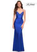 Picture of: Fitted Jersey Gown with Rhinestone Top in Blue, Style: 30503, Detail Picture 3