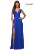 Picture of: Empire Waist Gown with Deep V Neckline in Royal Blue, Style: 30641, Detail Picture 3