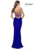 Picture of: Twist Front Cut Out Jersey Prom Dress in Royal Blue, Style: 31294, Detail Picture 3