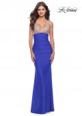 Picture of: Ruched Prom Dress with Sheer Rhinestone Bodice in Royal Blue, Style: 31337, Detail Picture 3