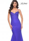Picture of: Mermaid Prom Dress with Rhinestones and Lace Up Back in Blue, Style: 32273, Detail Picture 3