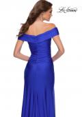Picture of: Off the Shoulder Chic Jersey Gown with Ruching in Royal Blue, Style 29781, Detail Picture 4