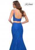 Picture of: Mermaid Two Piece Gown with Deep V and Rhinestones in Royal Blue, Style 29970, Detail Picture 4