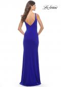 Picture of: Simple Chic Long Jersey Gown with Square Neckline in Royal Blue, Style: 31071, Detail Picture 4